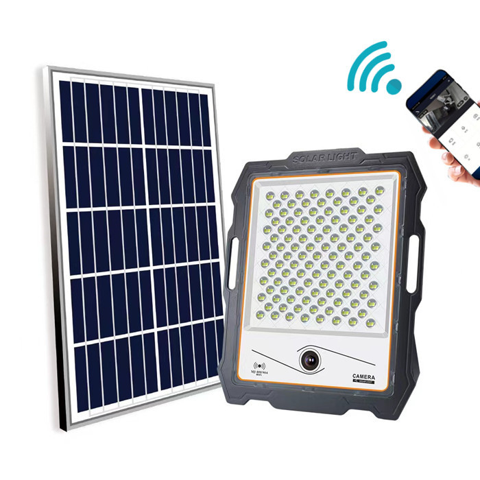 High Brightness 1080P Outdoor Solar Flood Light 100W 200W 300W 400W 600W With CCTV Camera
